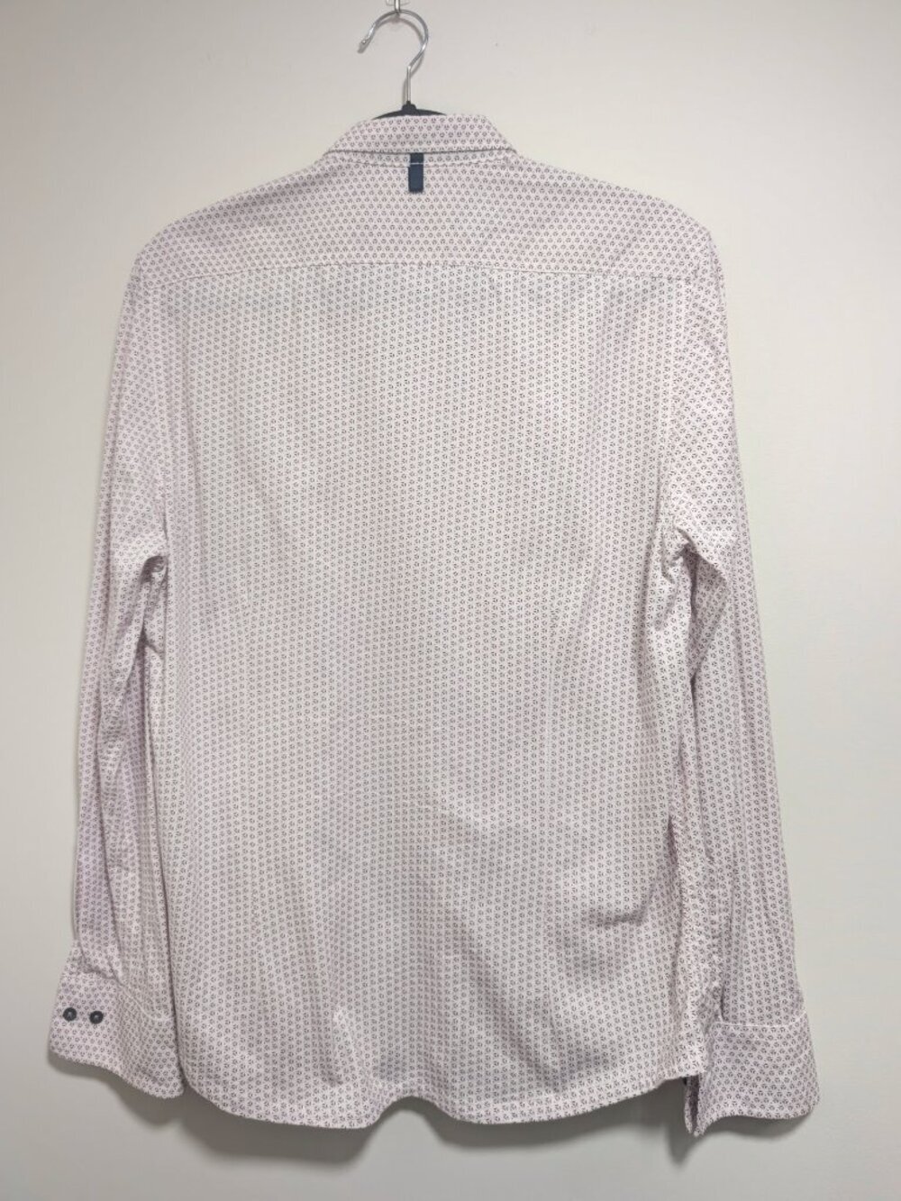 WRK | The Reworked Slim Fit Button Down In White/Burgundy Geometric - Picture 5 of 12